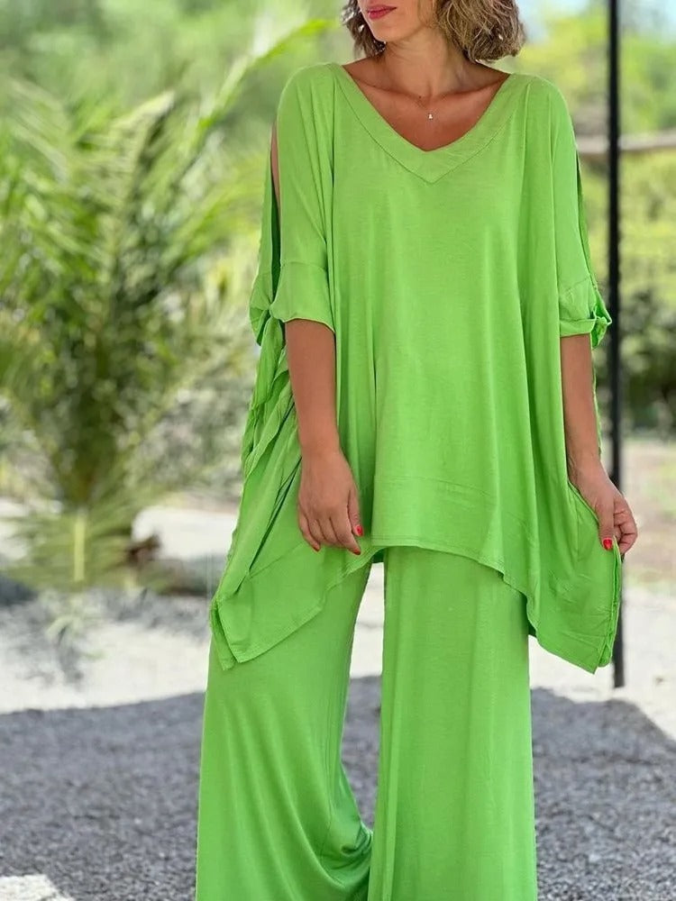 Ursula™ | Open Shoulder Tunic and Trouser Set