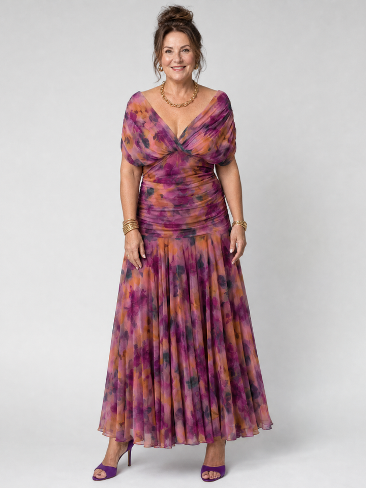 Dina™ Off Shoulder Flow Midi Dress