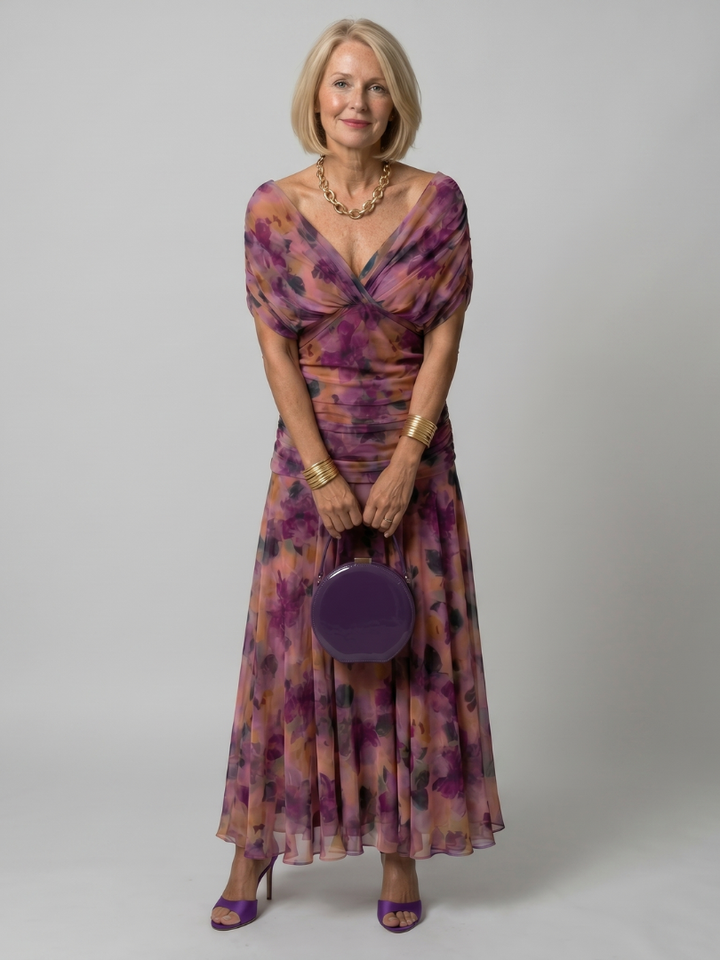 Dina™ Off Shoulder Flow Midi Dress