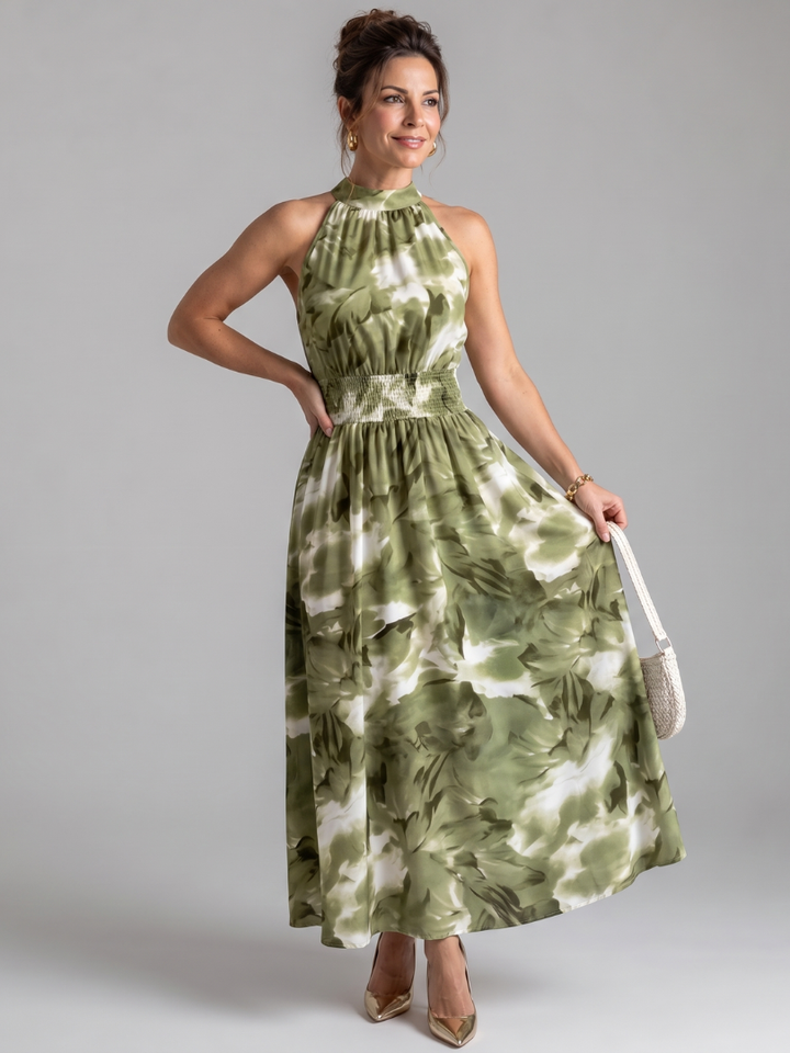 Lilly™ Waist Abstract maxi Dress