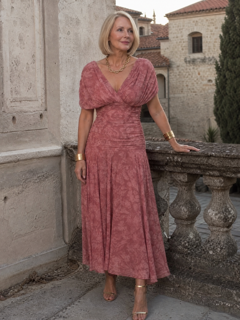 Dina™ Off Shoulder Flow Midi Dress