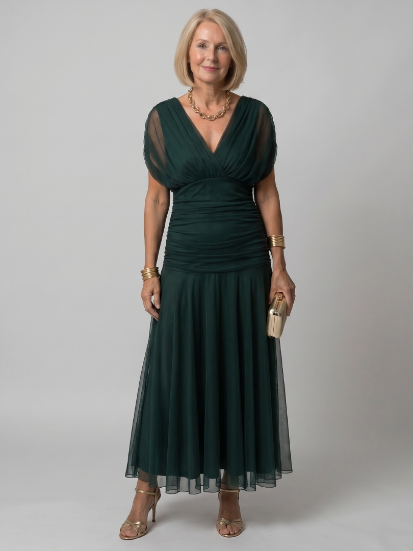 Dina™ Off Shoulder Flow Midi Dress