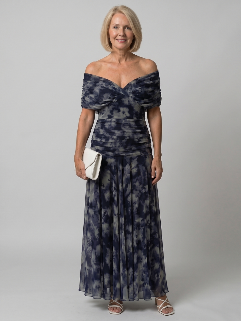 Dina™ Off Shoulder Flow Midi Dress