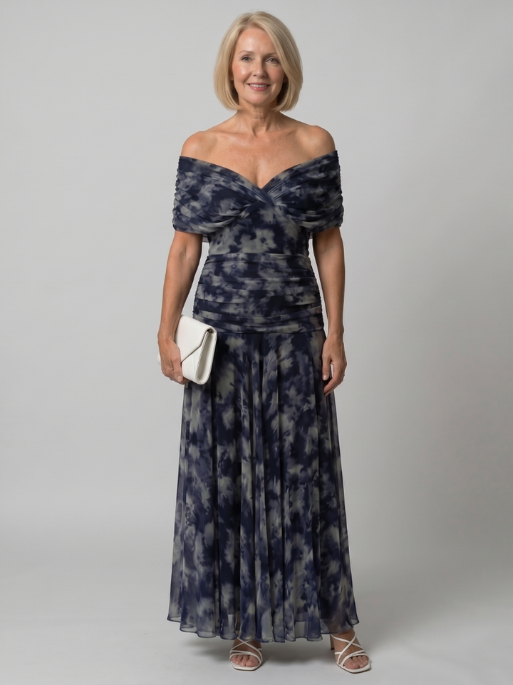 Dina™ Off Shoulder Flow Midi Dress