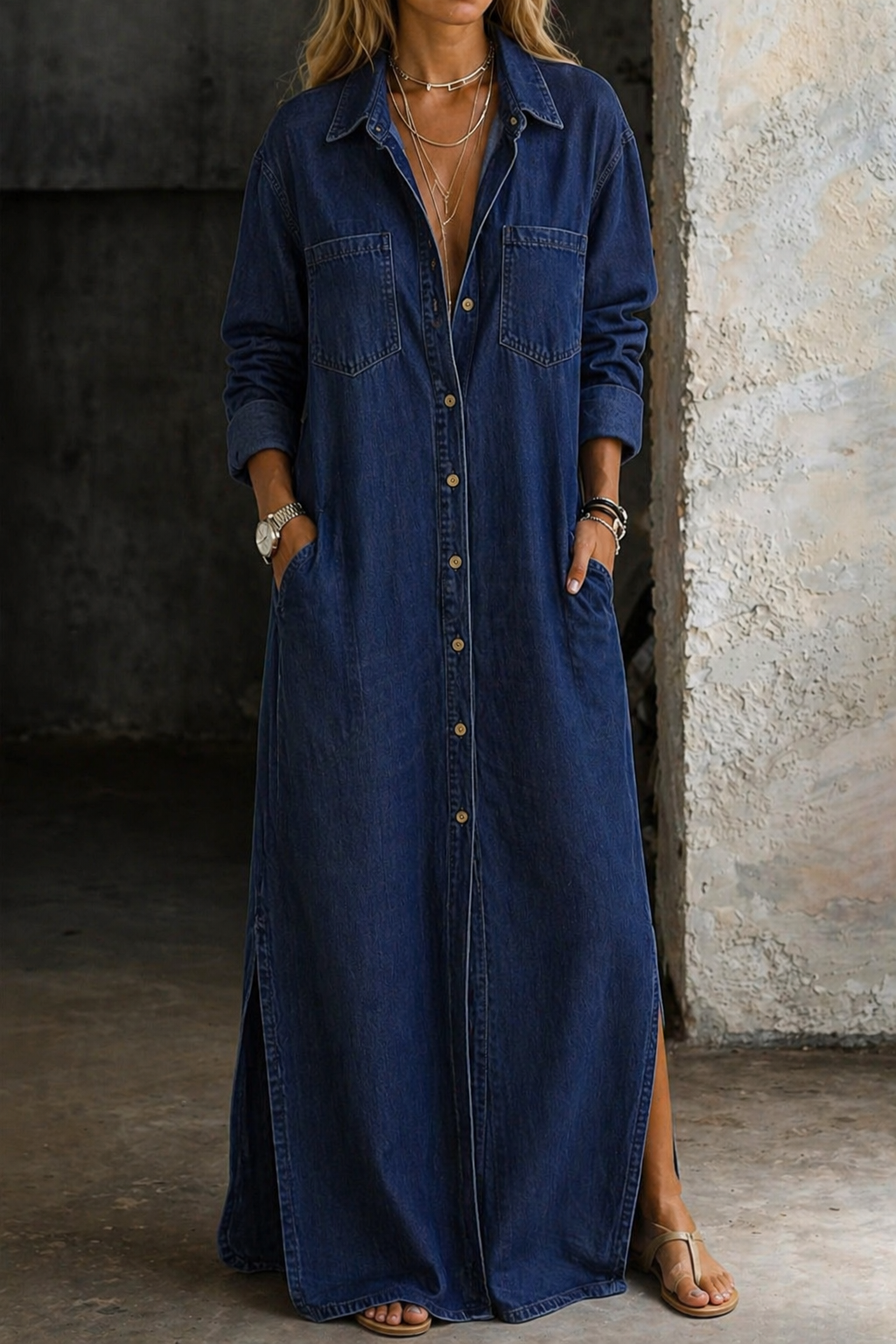 Sheila - Denim Maxi Dress