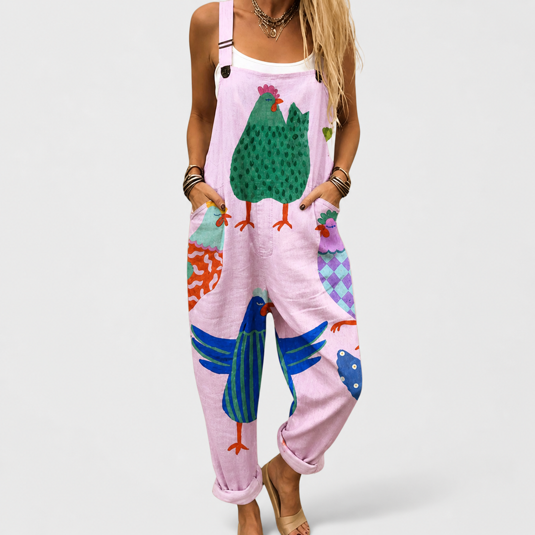 Comfortable Printed Dungarees