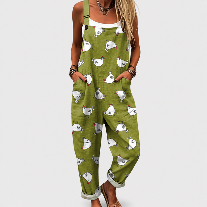 Comfortable Printed Dungarees