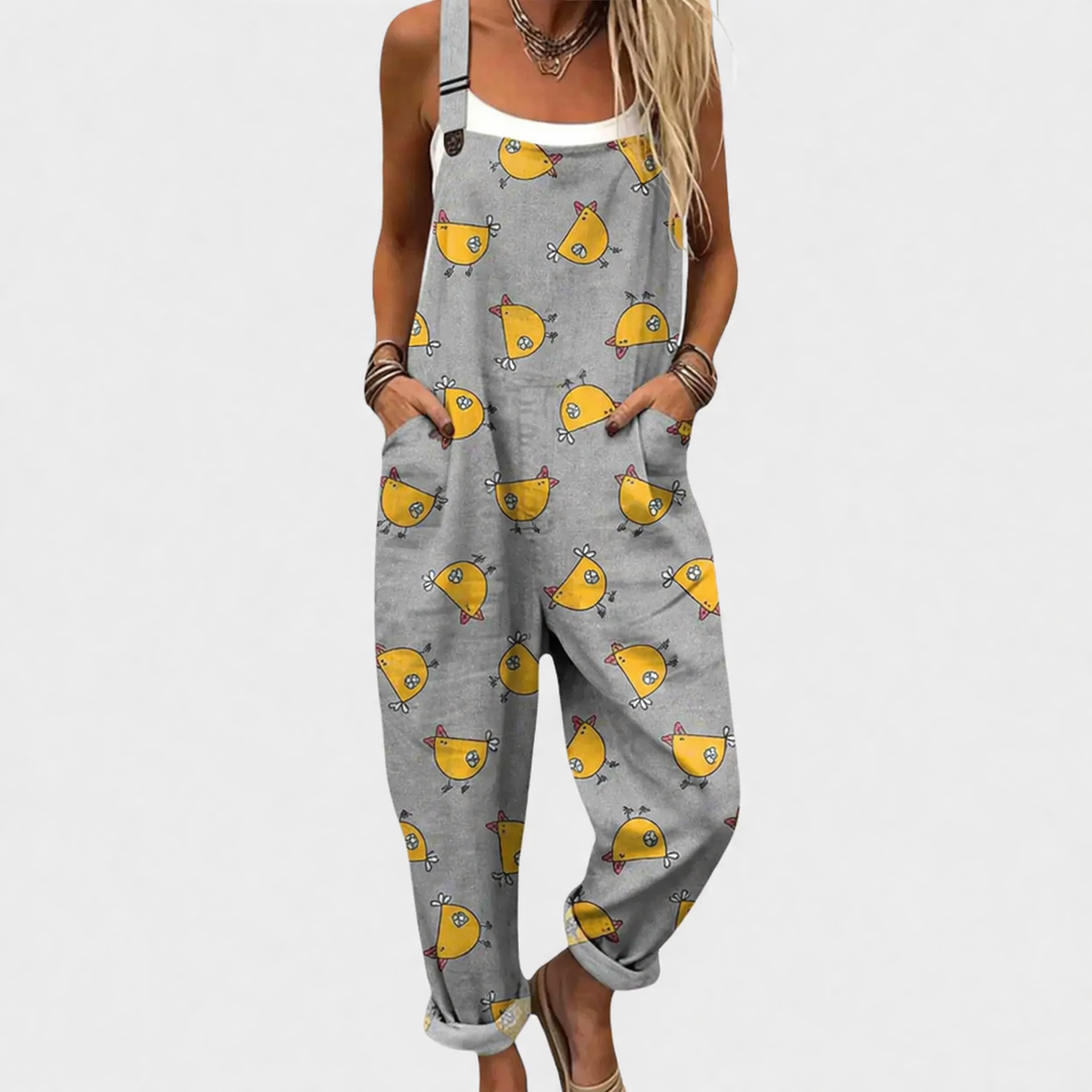 Comfortable Printed Dungarees
