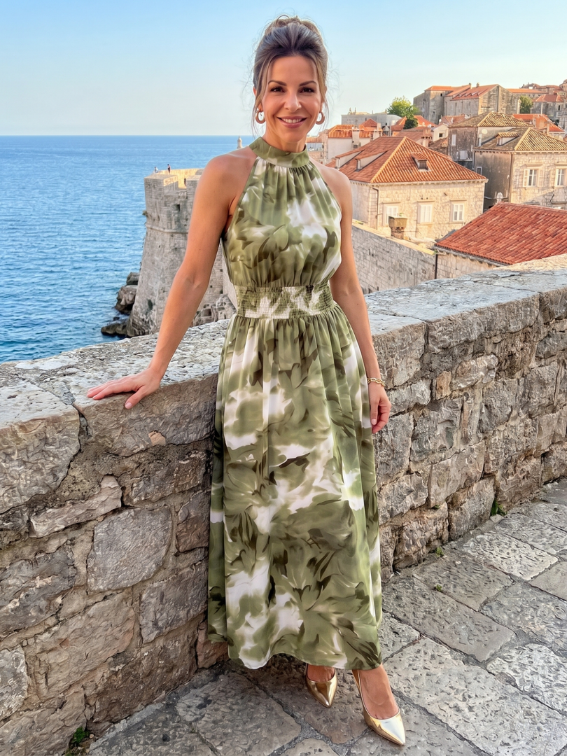 Lilly™ Waist Abstract maxi Dress
