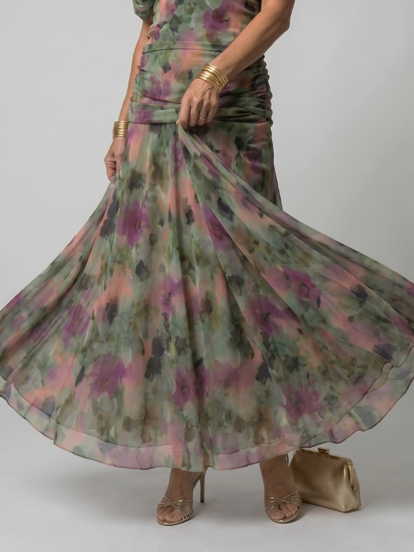 Dina™ Off Shoulder Flow Midi Dress