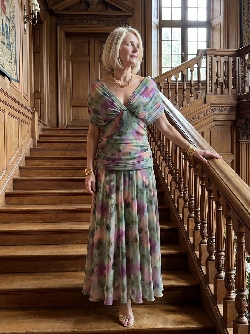 Dina™ Off Shoulder Flow Midi Dress