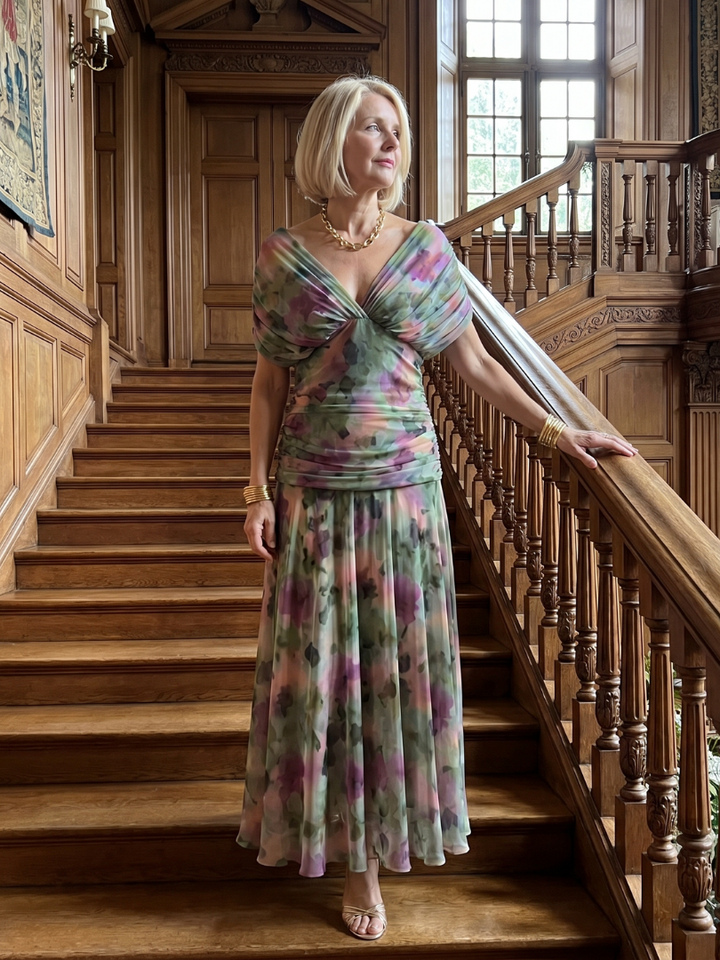 Dina™ Off Shoulder Flow Midi Dress