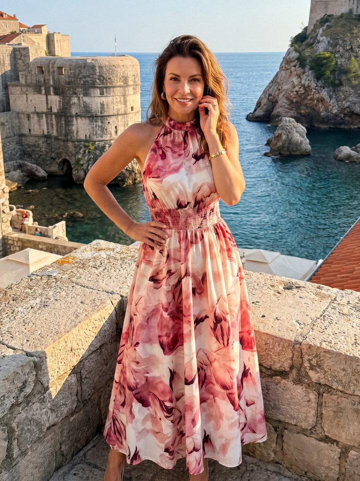 Lilly™ Waist Abstract maxi Dress
