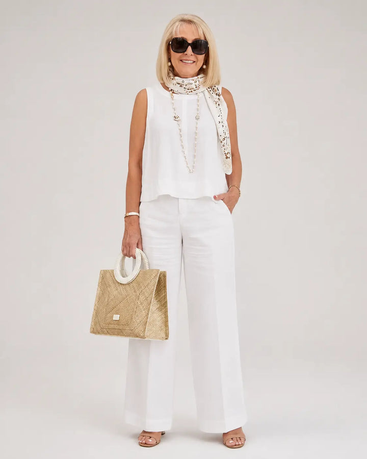 Trinidad™ | White Blouse and Wide Leg Trouser Set