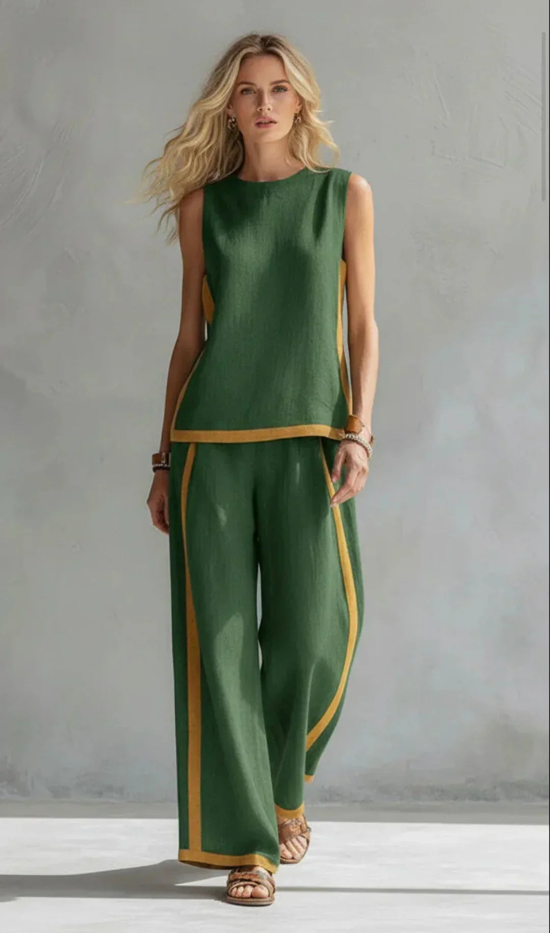 Ursula - Elegant and Casual Set of Waistcoat and Trousers with Two-Tone Finishes