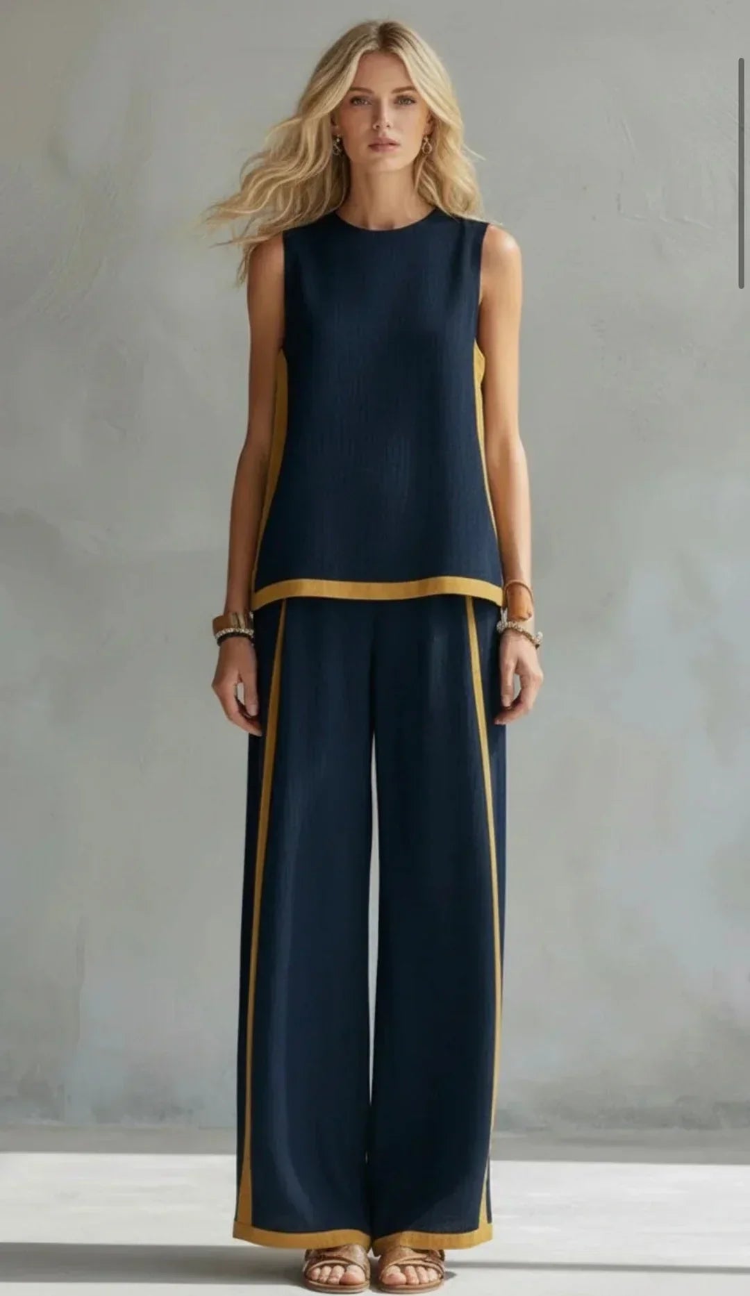 Ursula - Elegant and Casual Set of Waistcoat and Trousers with Two-Tone Finishes