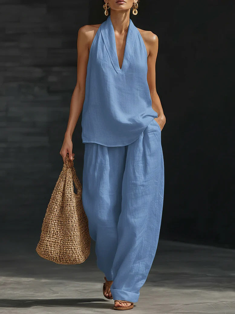 Zoe™ Sleeveless Set with Wide Trousers