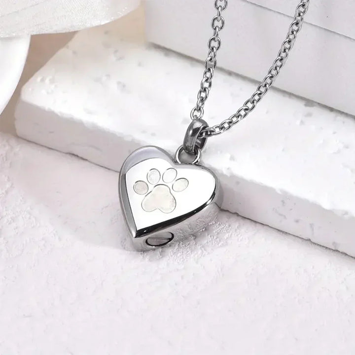 Paw Heart Ashes Necklace