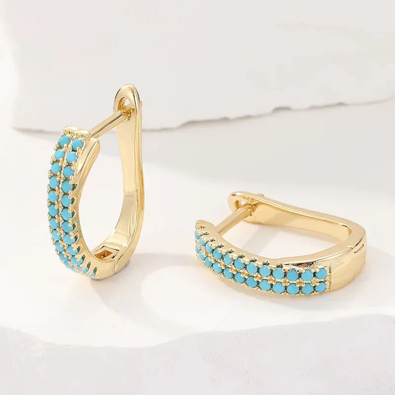 Turquoise Classic Hoop Earrings