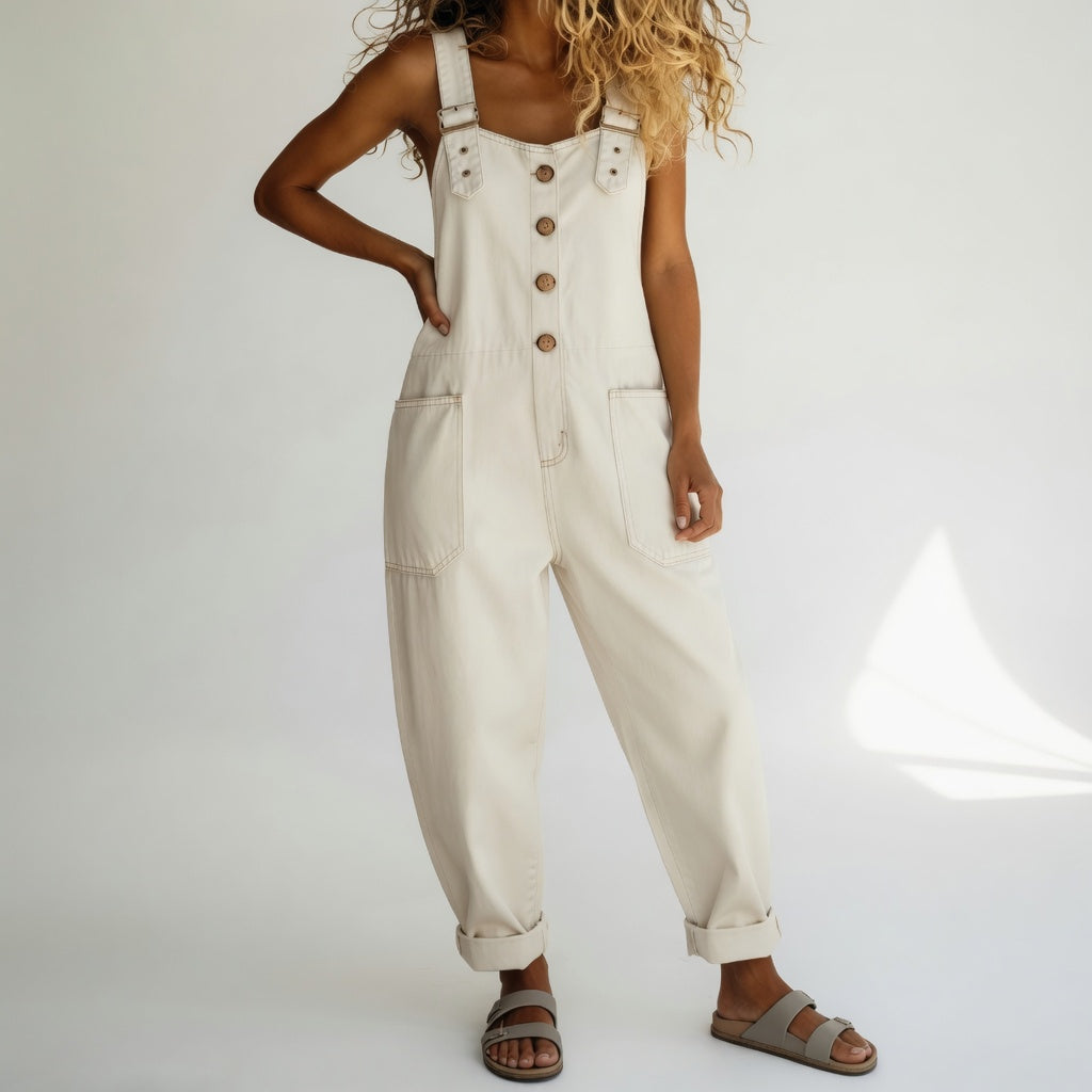 Bertille™ – Denim Dungarees, Bohemian Summer Style