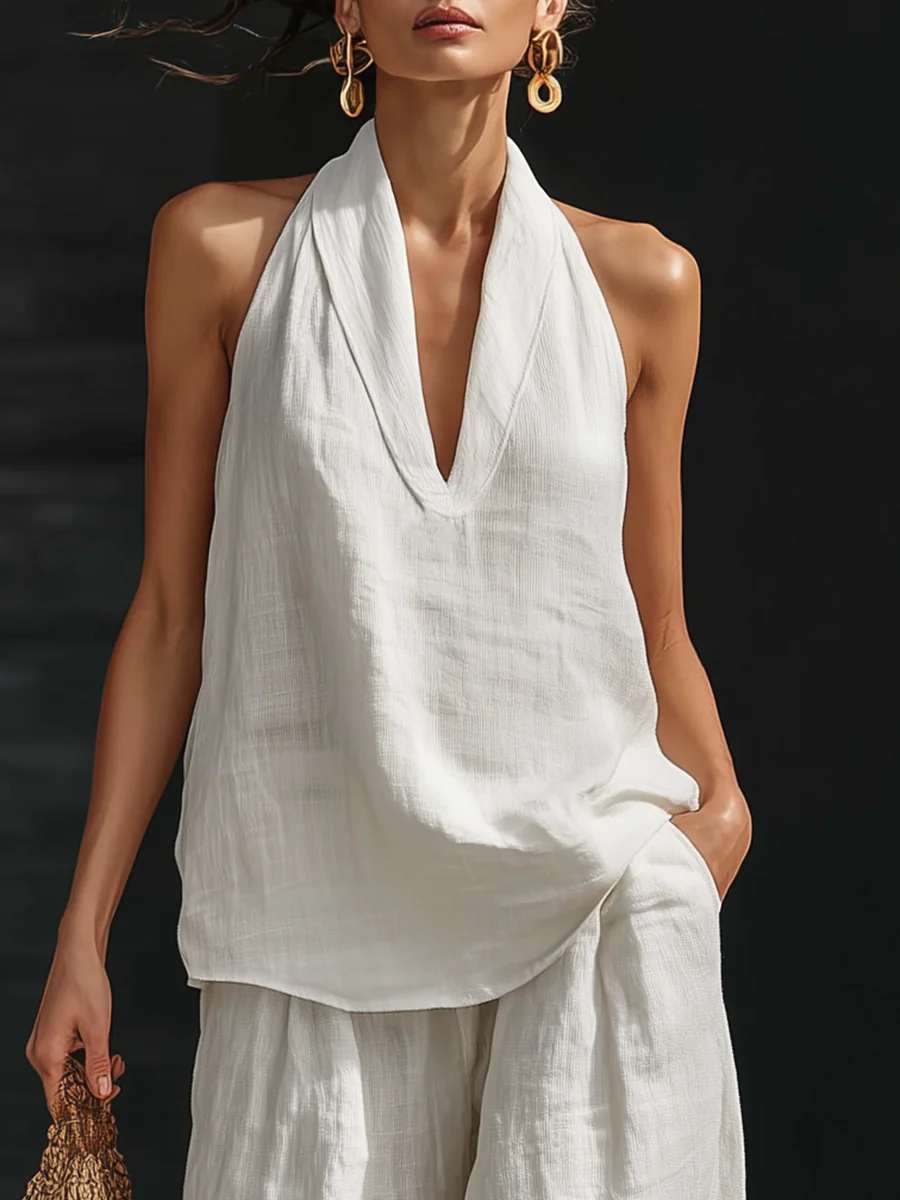 Zoe™ Sleeveless Set with Wide Trousers
