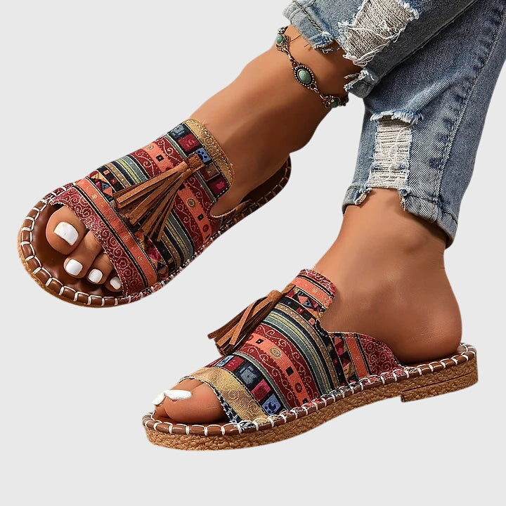 Bohemian Pom Pom Sandals Pauline