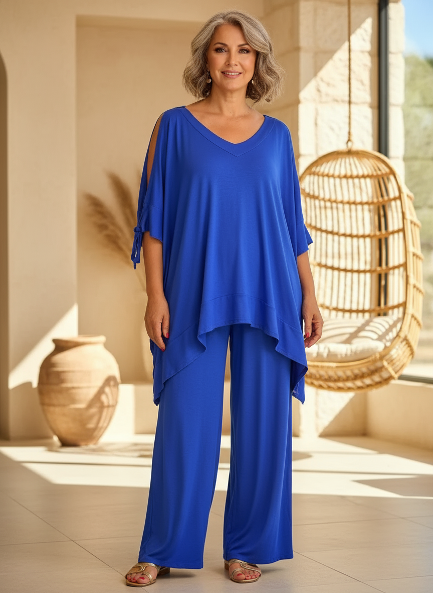 Ursula™ | Open Shoulder Tunic and Trouser Set